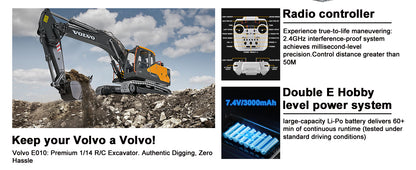 DOUBLE E Volvo EC160E 1:14 Full Metal RC Excavator