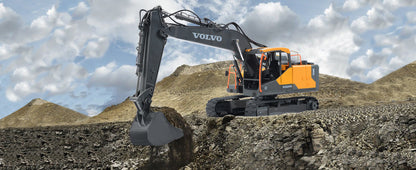Double E Volvo 1:16 3 in 1 Attachment Remote Control Excavator