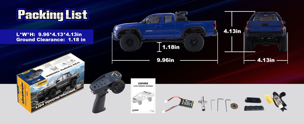 FMS 1:24 FCX24M Toyota Tacoma S 4WD RC Crawler
