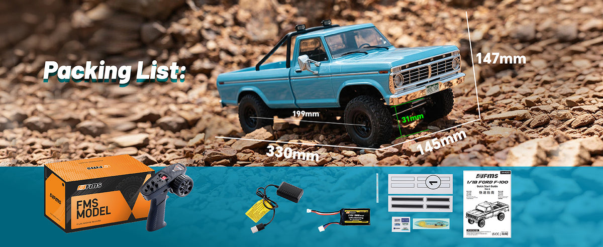 FMS 1:18 FCX18 II Ford F-100 RC Rock Crawler