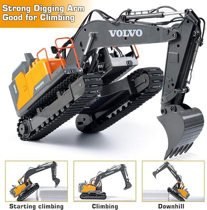 Double E Volvo 1:16 3 in 1 Attachment Remote Control Excavator
