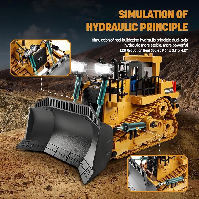 1:20 ABS Plastic RC Bulldozer