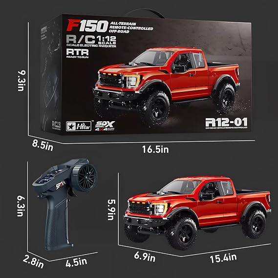 F150 1:12 4WD Off-Road RC Pickup Truck with LED Lights