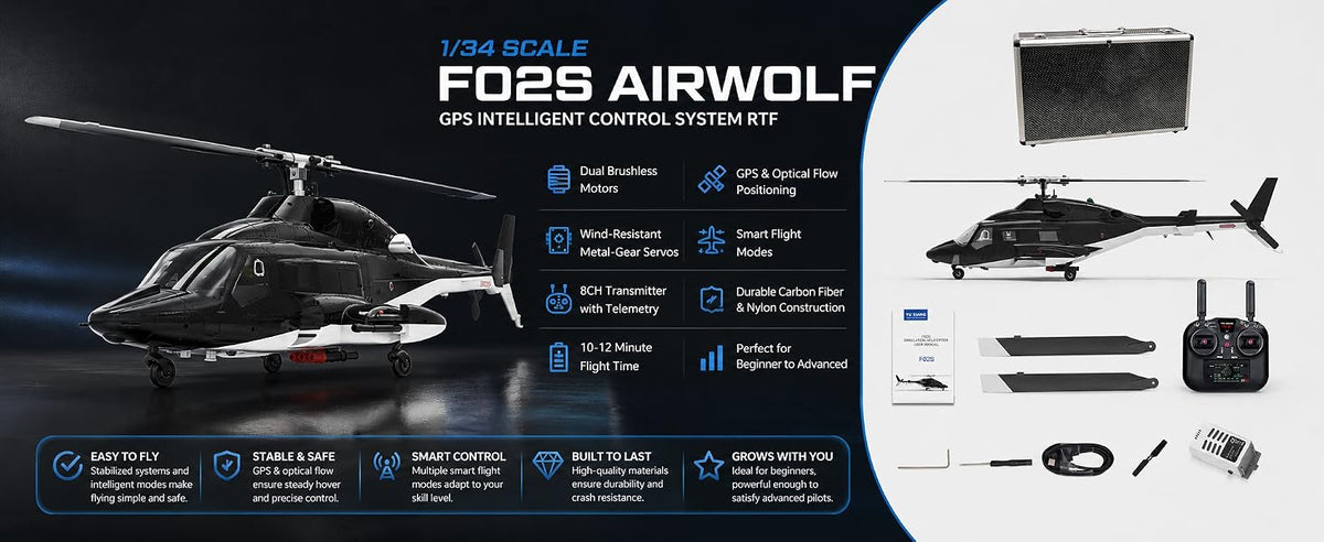 YuXiang F02S Airwolf 1:34 GPS Brushless RTF Helicopter