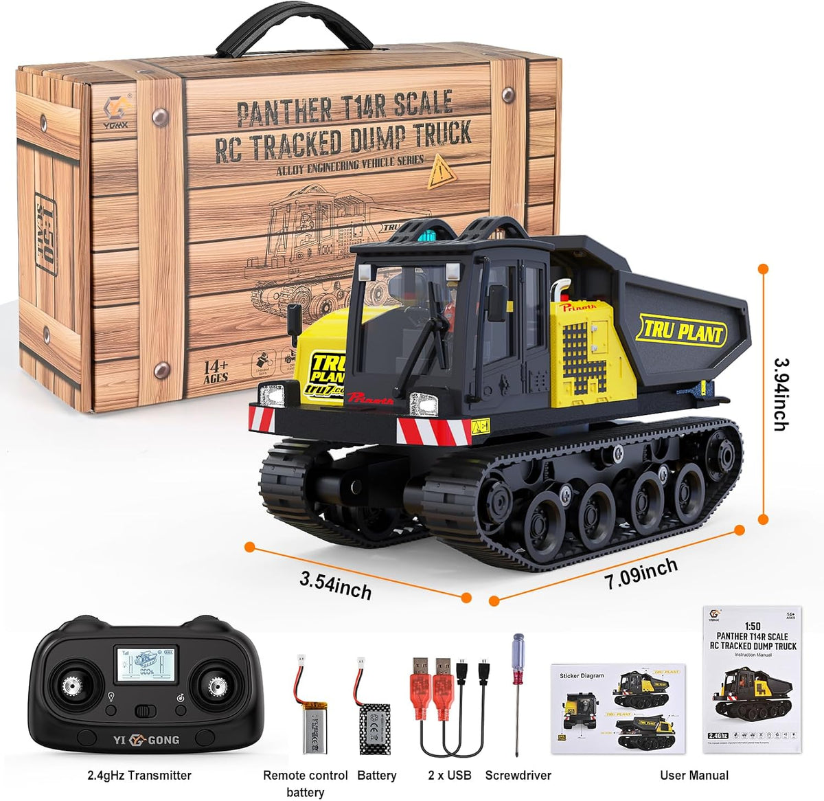 T14R Panther 1:50 RC Tracked Dump Truck