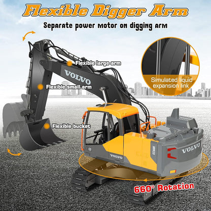 Double E Volvo 1:16 3 in 1 Attachment Remote Control Excavator